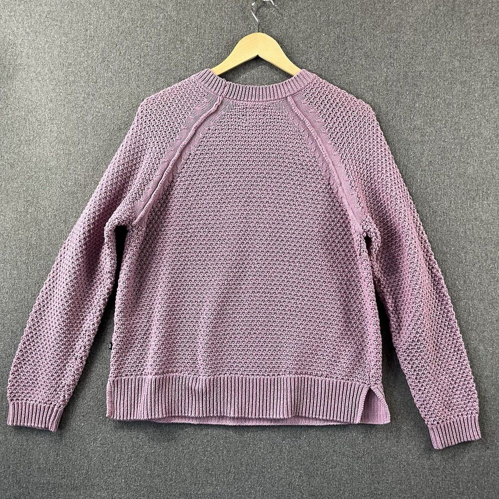 GAP Pink Textured Knit Sweater Soft Cotton Blend Raglan Sleeve Women’s L - Picture 3 of 6